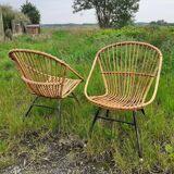 Rattan armchairs