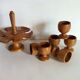 Ensemble de coquetiers vintages en bois