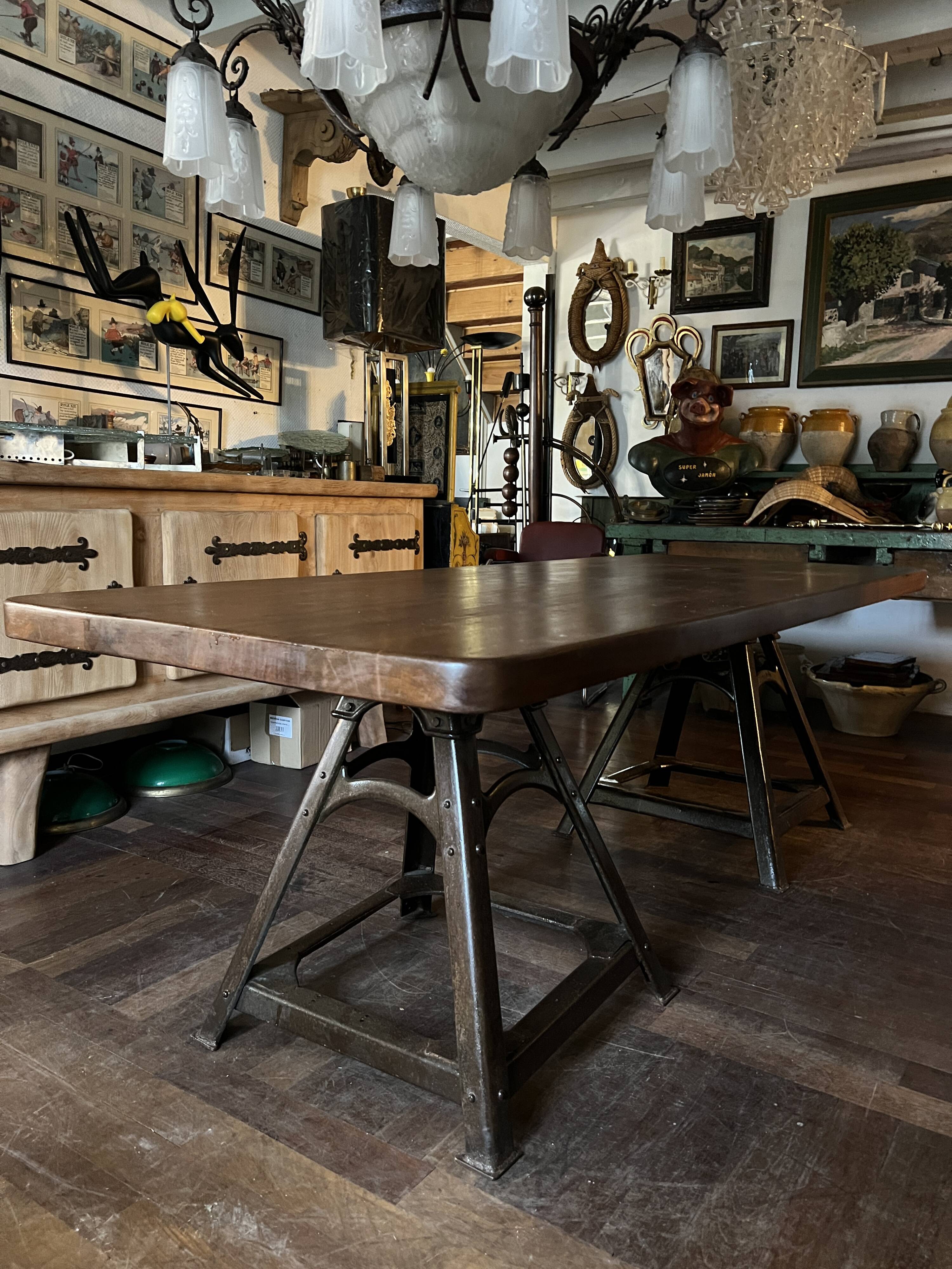 Large table with industrial legs