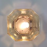 Italian wall lamp Ismos octagonal yellow glass 70s