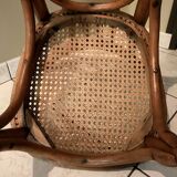 Ancienne chaise bistrot assise cannée