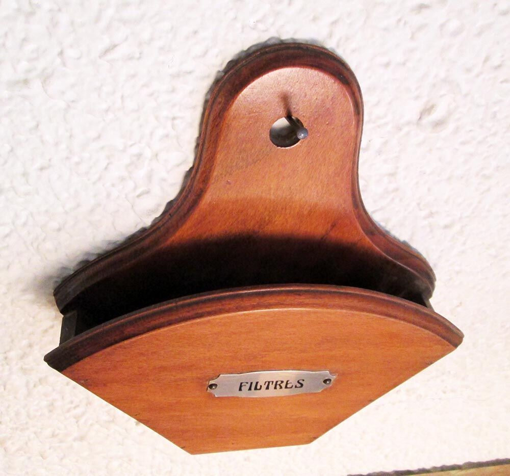 Varnished wood coffee filter holder