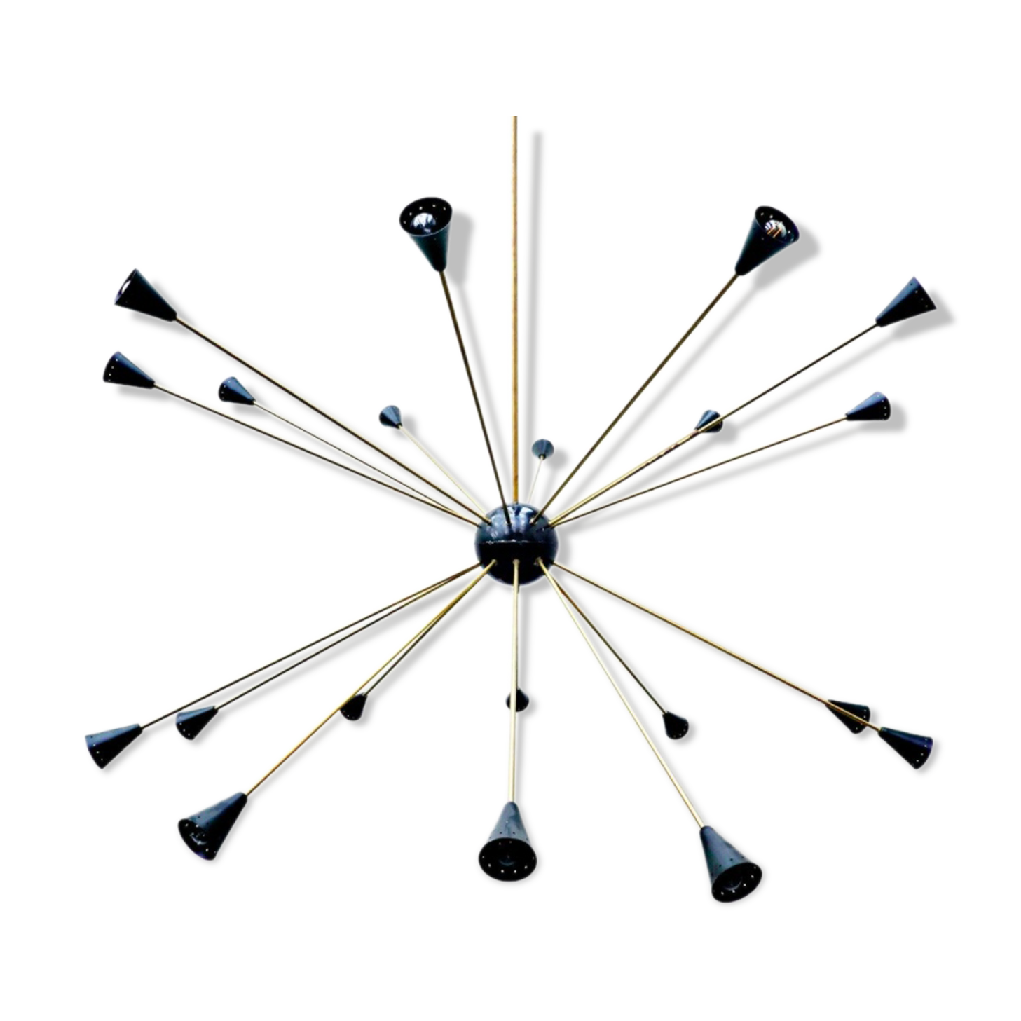 1960 Sputnik brass and metal ceiling light