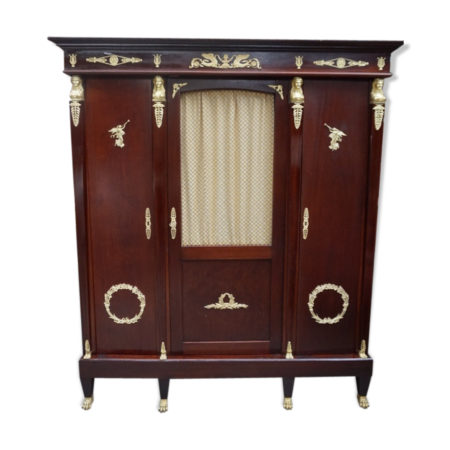 Empire-style mahogany bookcase