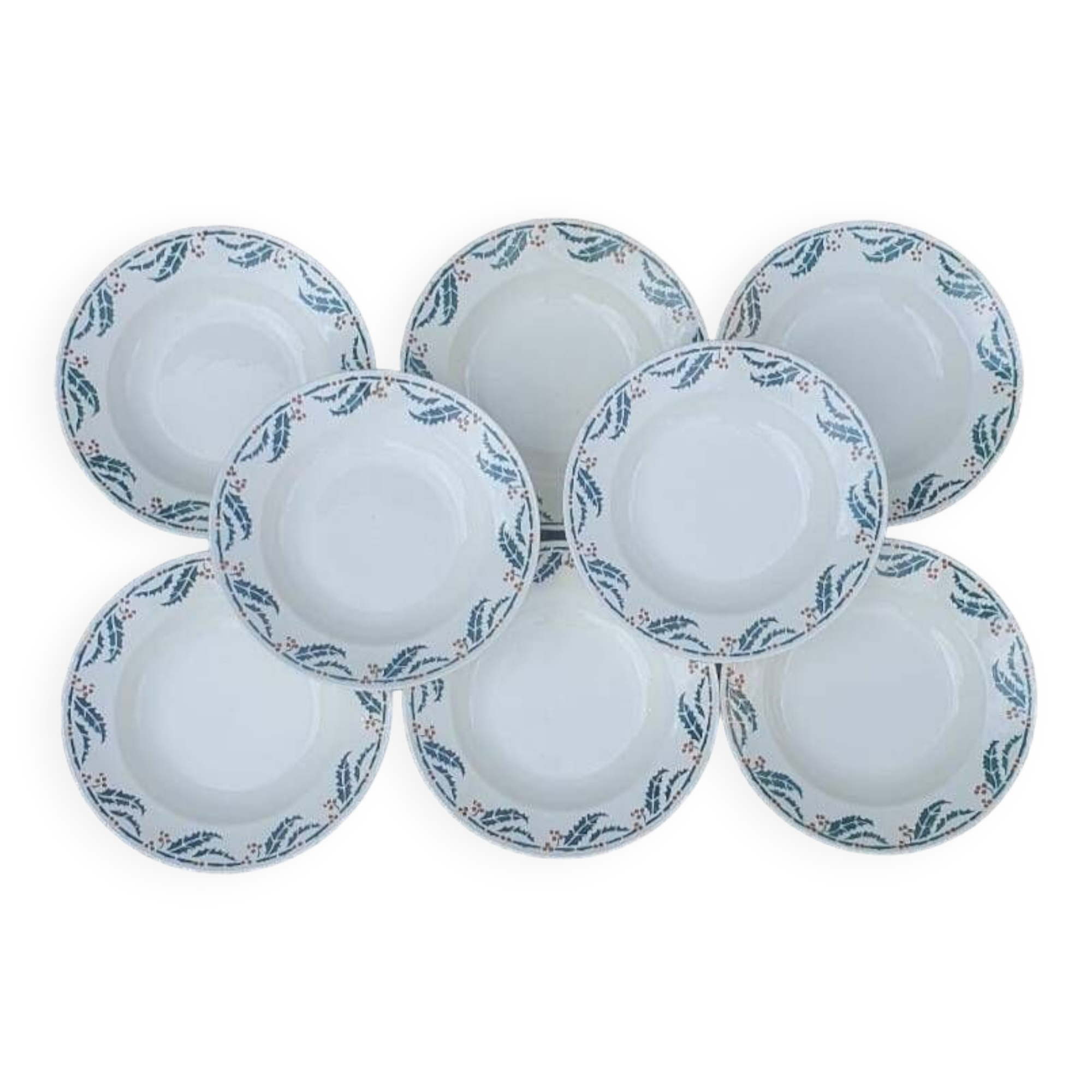 Lunéville holly soup plates