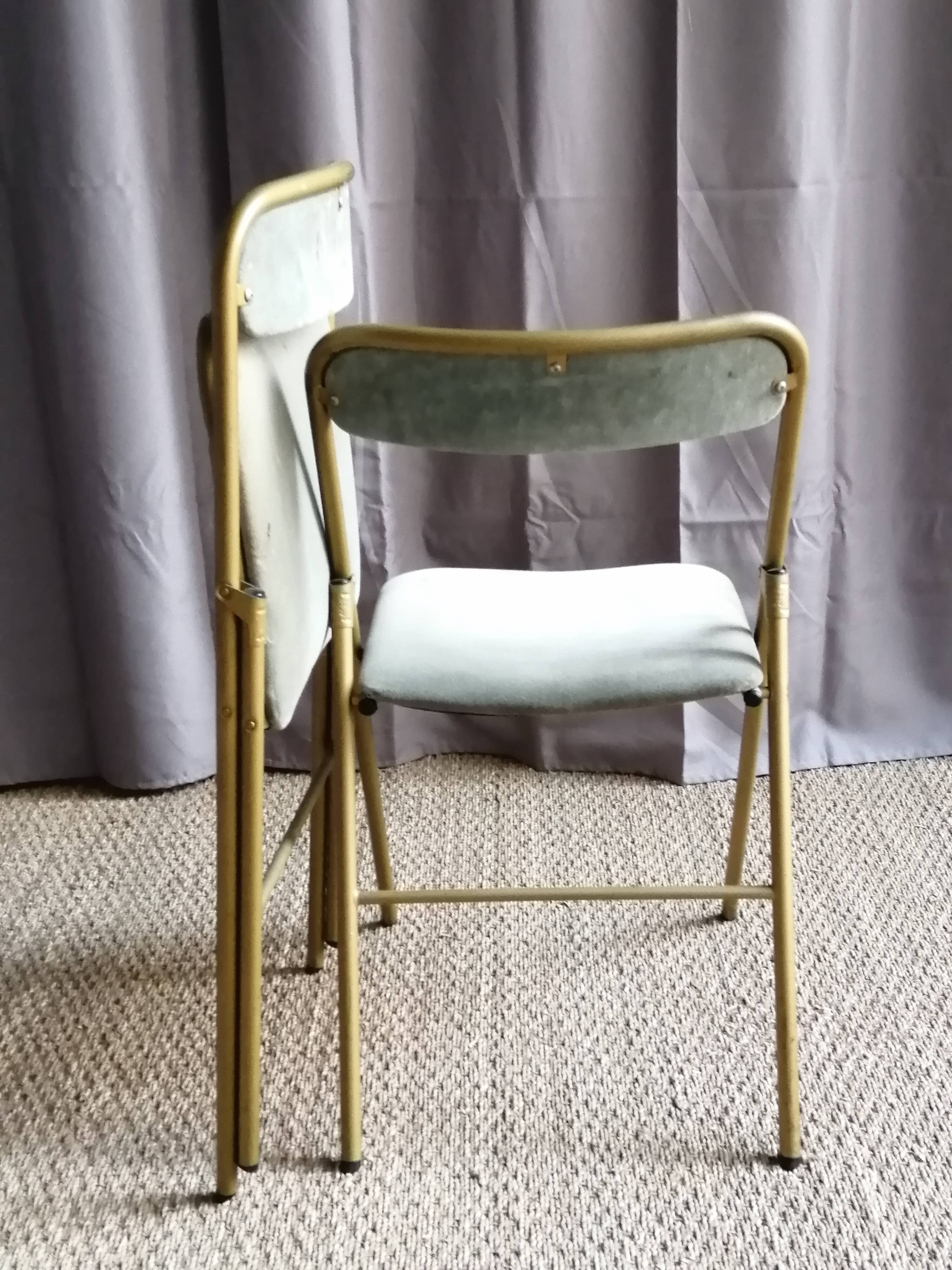 Pair of folding theatre chairs