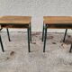 Pair of desks desks school 1960 in metal and oak
