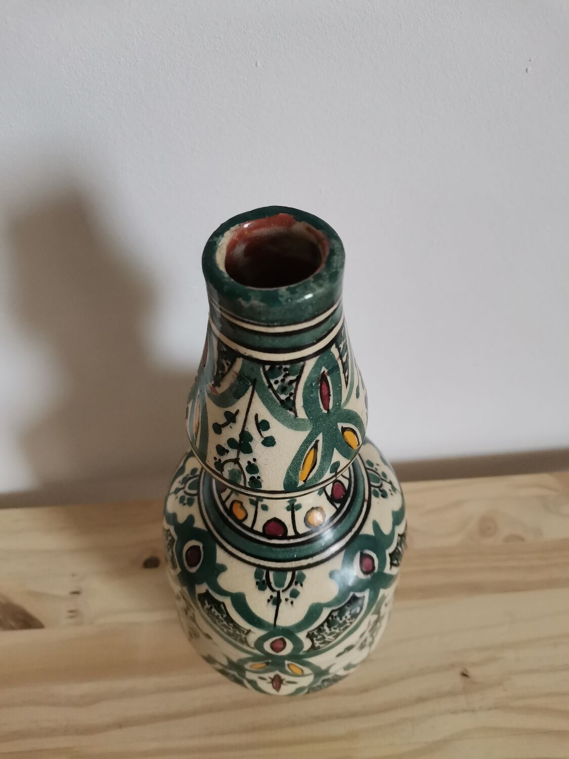 Vintage enamelled vase signed safi