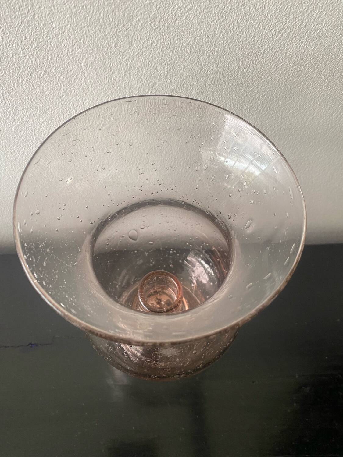 Blown bubble glass tea light holder