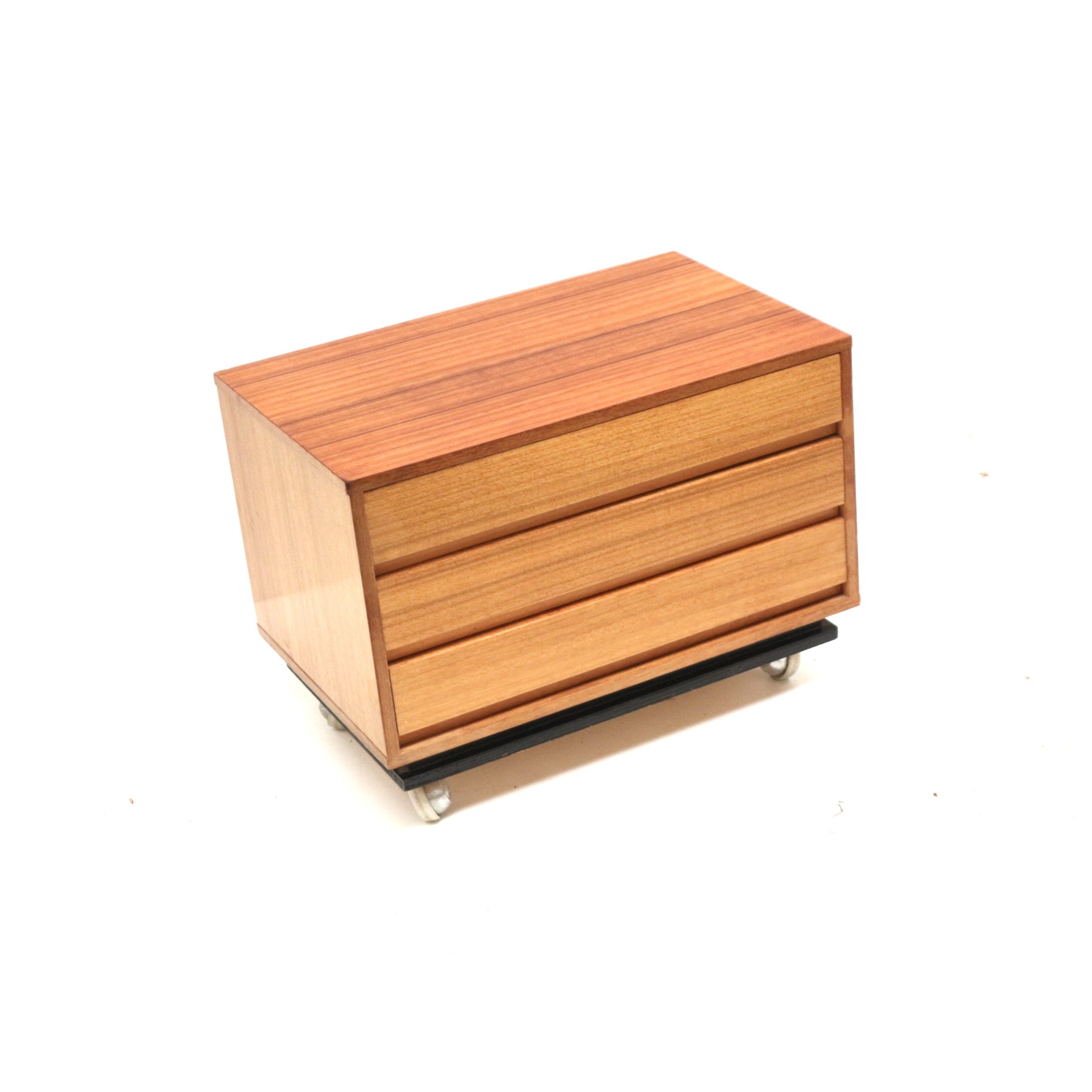 Vintage chest of drawers on casters from the 1960s