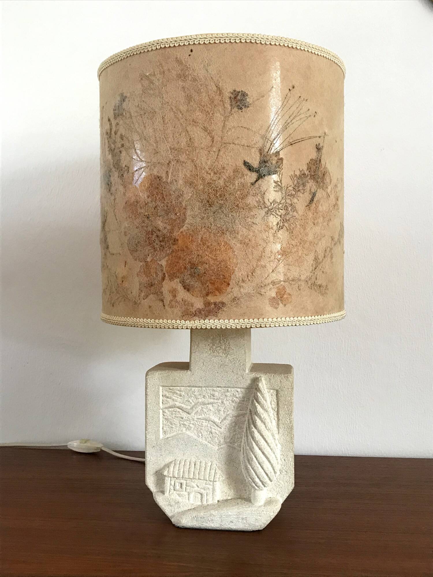 Lampe vintage en pierre du Gard années 70