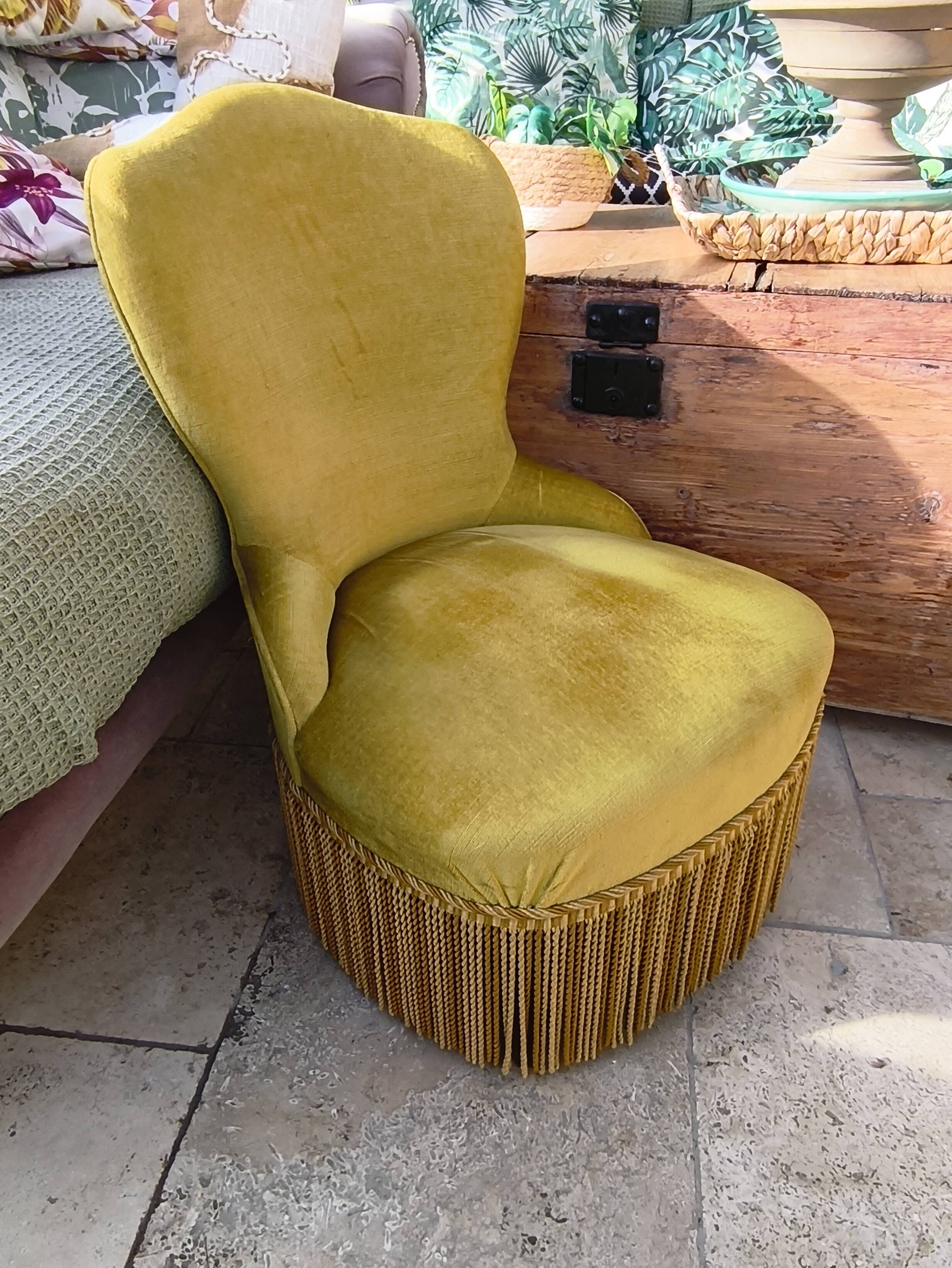 Velvet armchair