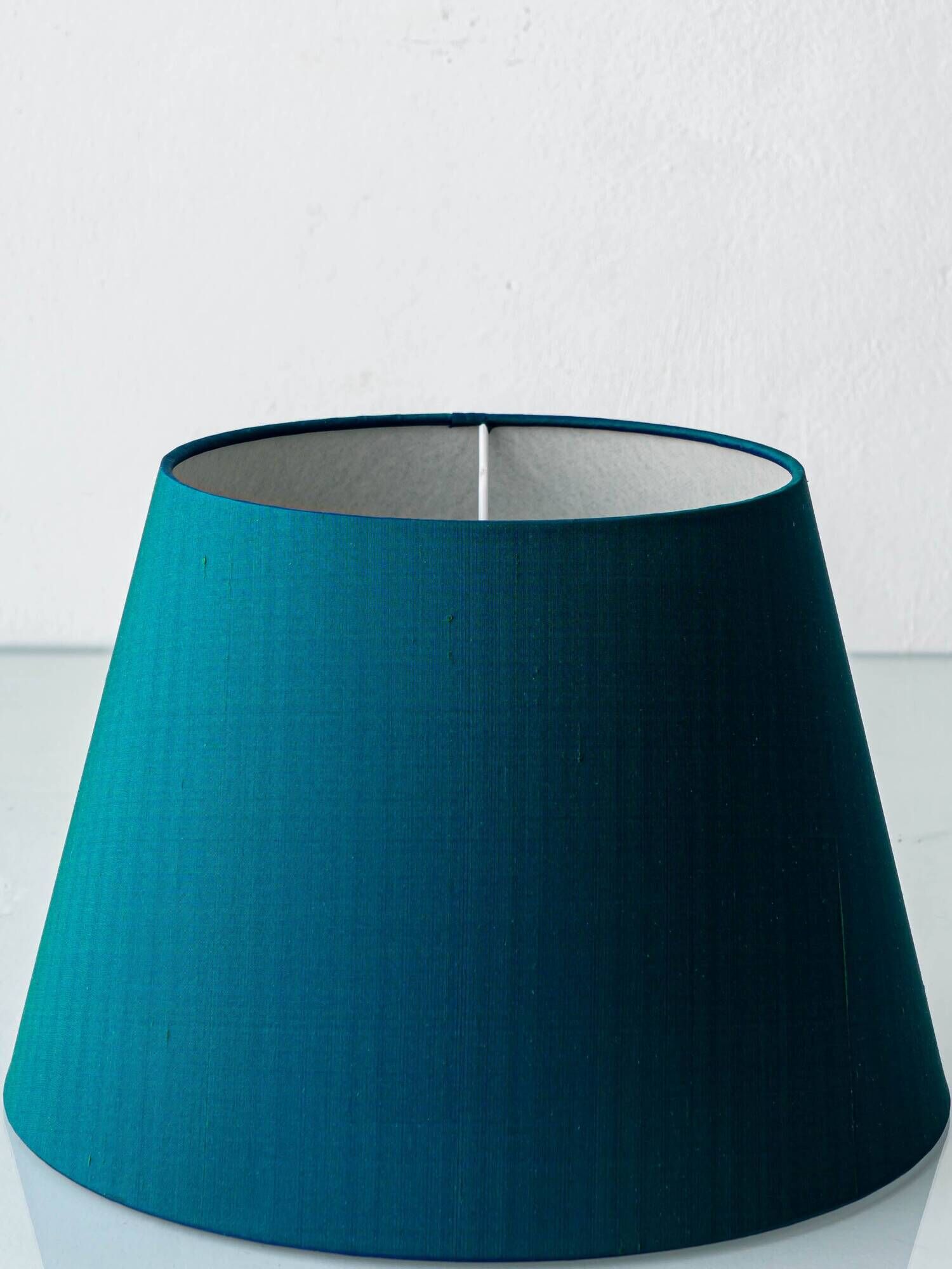 Vintage Royal Delft Ceramic Table Lamp, Rare Teal Delvert Glaze, New Lampshade