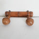 bamboo style wooden coat rack, 2 heads, vintage, 50s/60s, cloakroom, hook