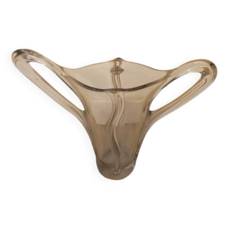 Very beautiful vase with handle in Art crystal, Vannes, 1950/1970