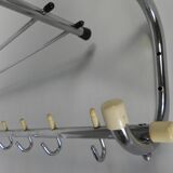 Vintage chrome wall coat rack, 1950s