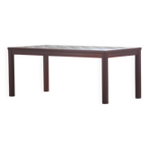 Table basse en teck danois avec plateau en carreaux de céramique, années 1960