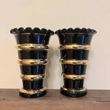 Pair of hyalite glass vases