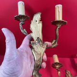 Pair of Louis XV style wall lights, Baroque, gilded bronze