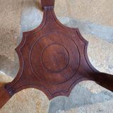 Guéridon ancien en bois massif avec plateau en marbre