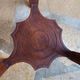 Antique solid wood pedestal table with marble top
