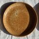 Set of 7 small flat dessert plates in orange stoneware D18