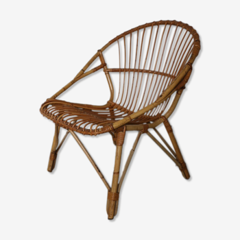 Fauteuil rotin adulte 1960