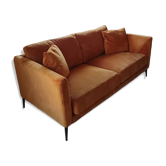 Elico sofa from Moulins – French manufacturing – Caramel colour