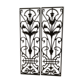 2 Art Nouveau ironwork grids decorated with inopuly or blueberry decoration