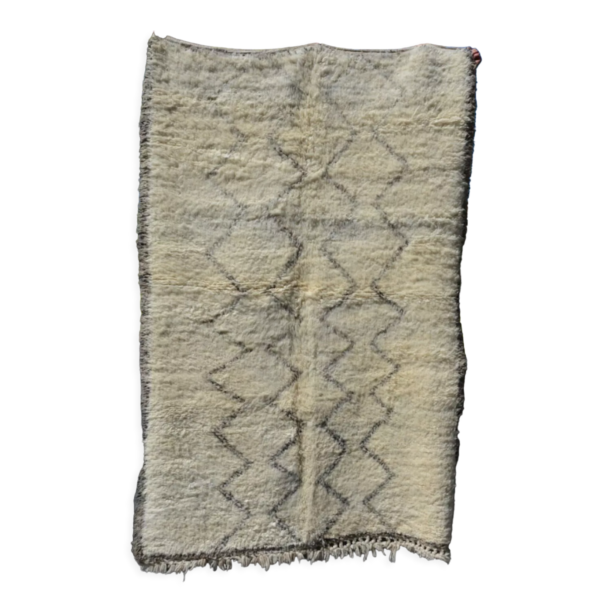 Vintage beni ourian moroccan wool rug