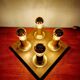 Space Age ceiling light/wall lamp in brass, Cosack Leuchten, 1970.