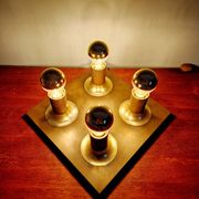 Space Age ceiling light/wall lamp in brass, Cosack Leuchten, 1970.