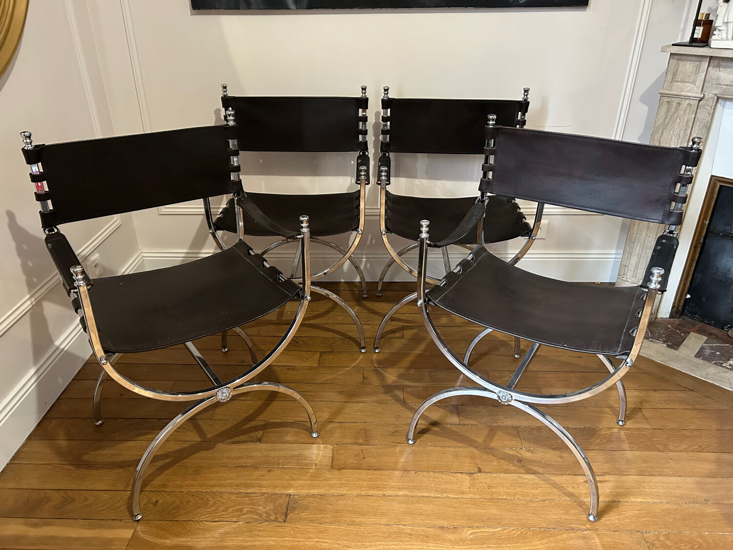 4 Chairs Maison Jansen “Savonarola”