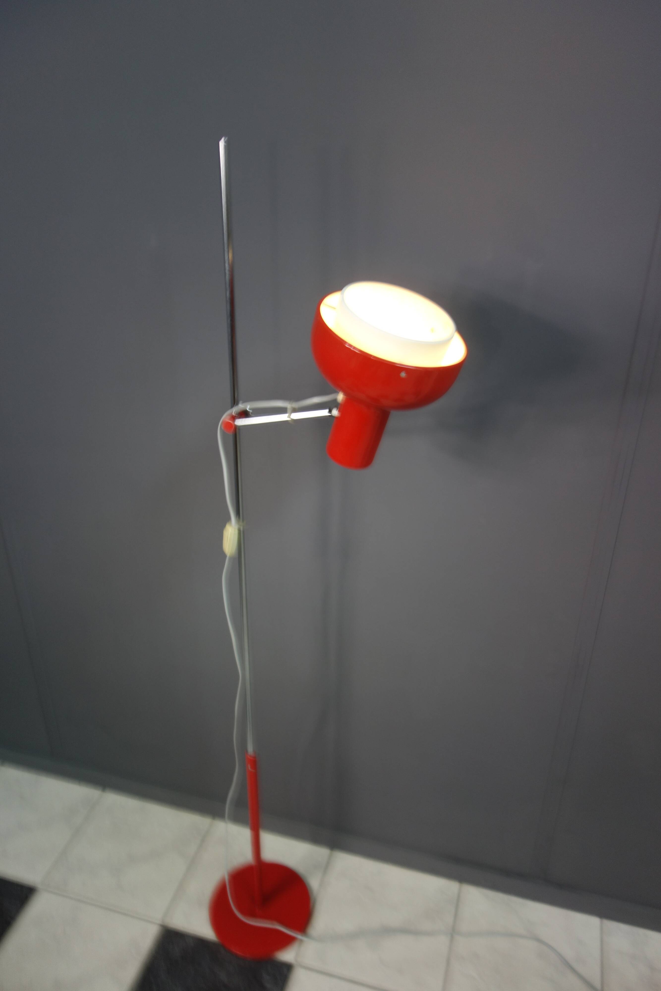 Red floorlamp by Josef Hurka 1960