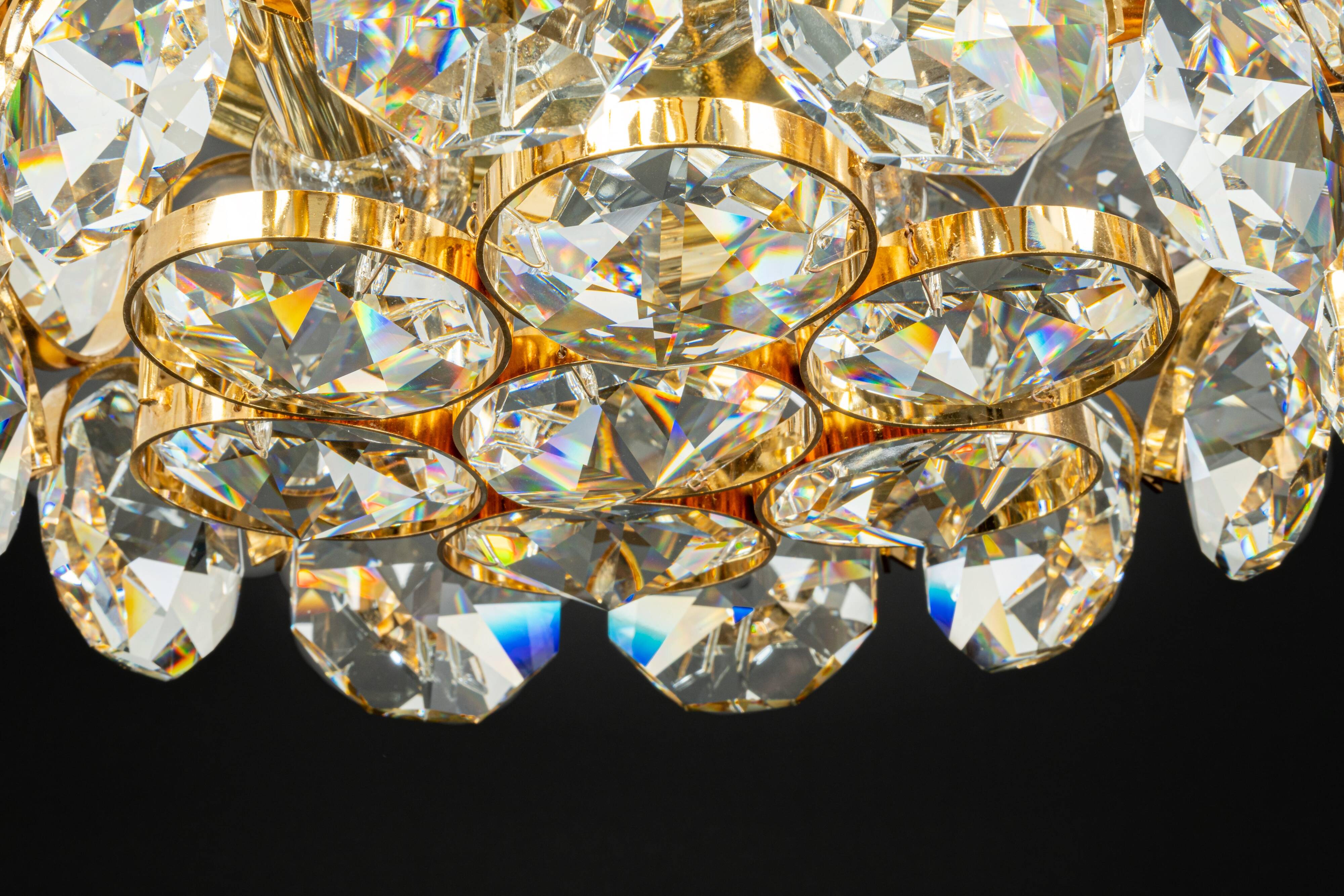 Recessed ceiling lamp, crystal glass design Palwa, Germany, 1970s