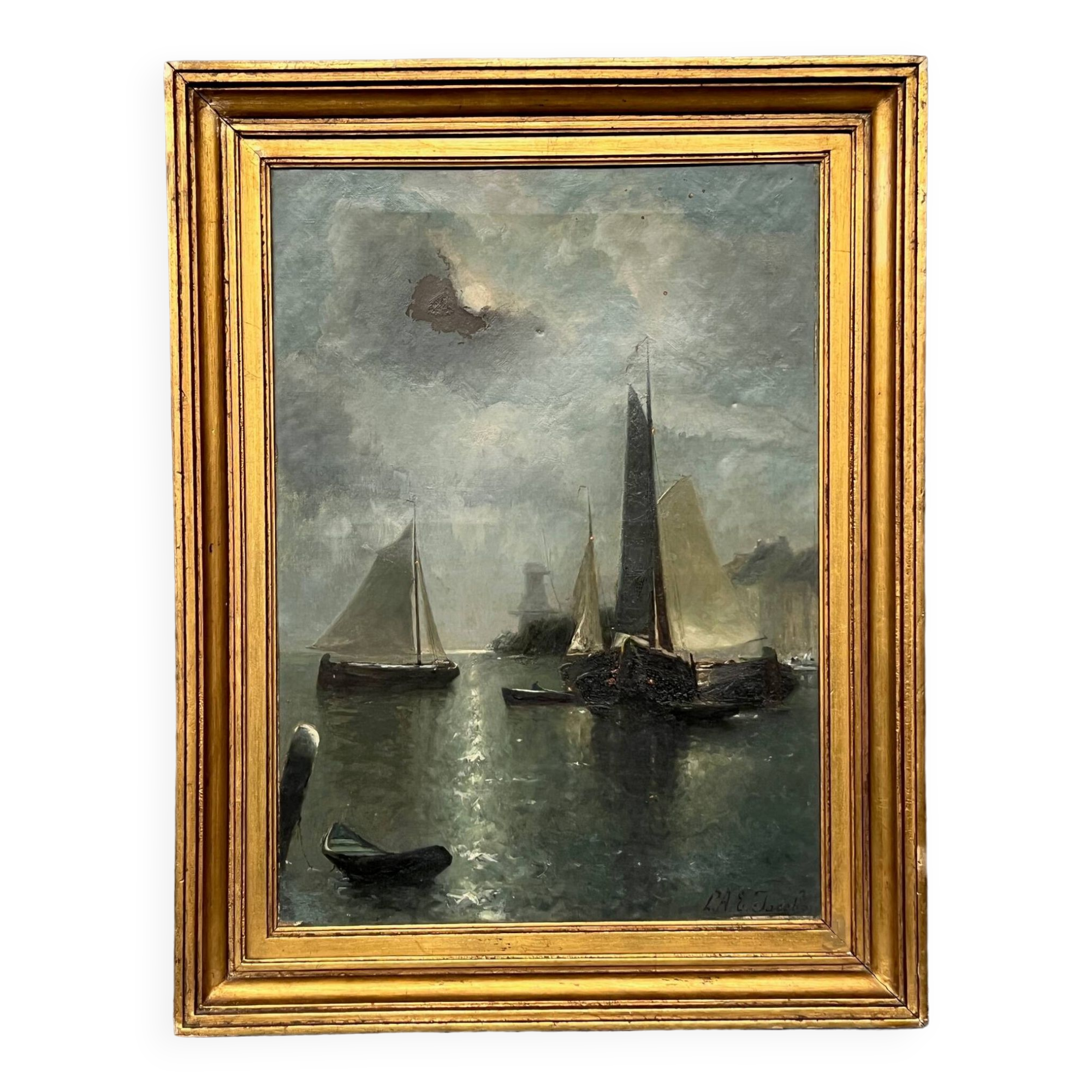 Louis Adolphe Jacobs (1859-1940). "Seascape".