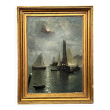 Louis Adolphe Jacobs (1859-1940). "Seascape".