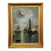 Louis Adolphe Jacobs (1859-1940). "Paysage marin".