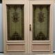 Wooden doors with stained glass