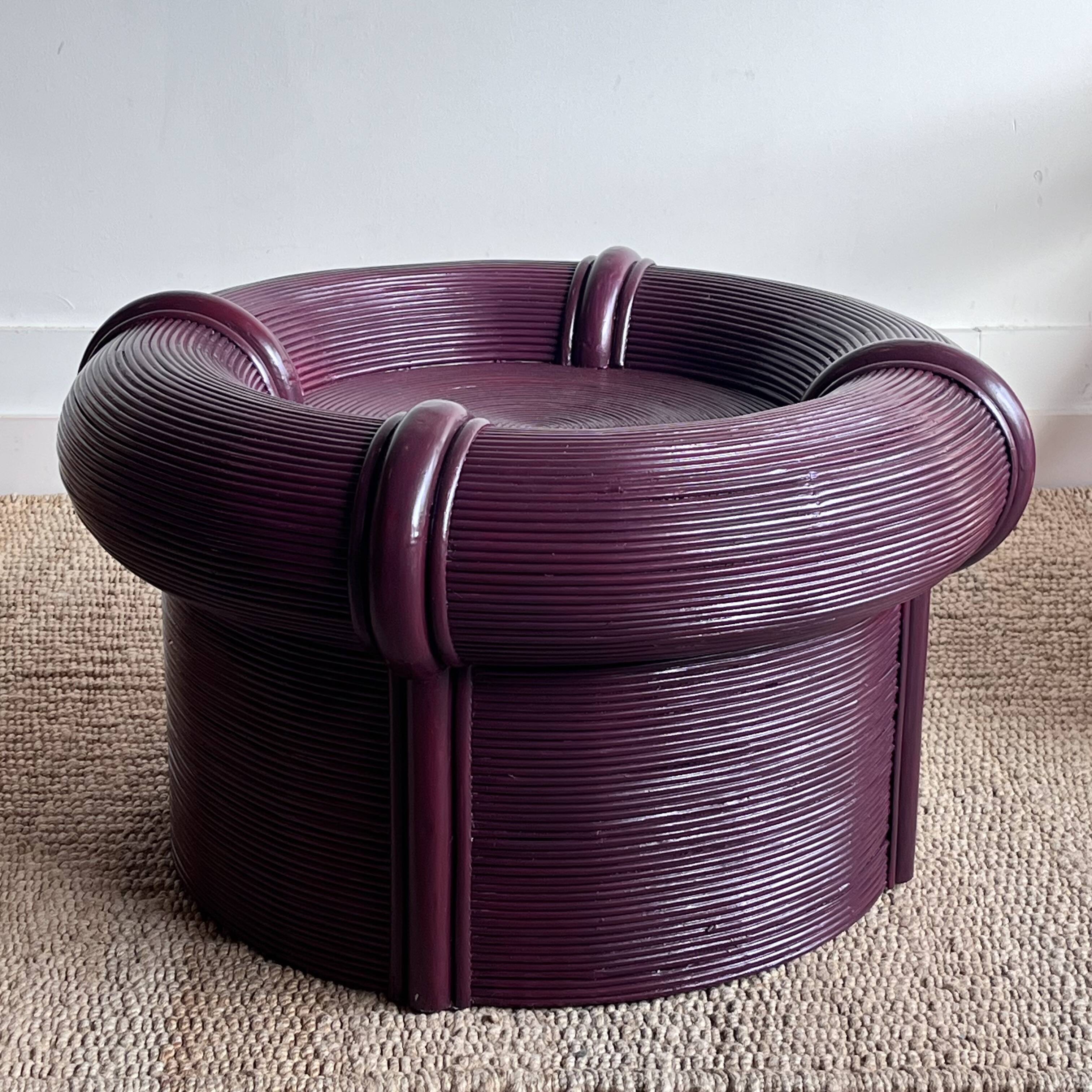 Bamboo rattan 'pencil reed' coffee table from Vivai del Sud Crespi