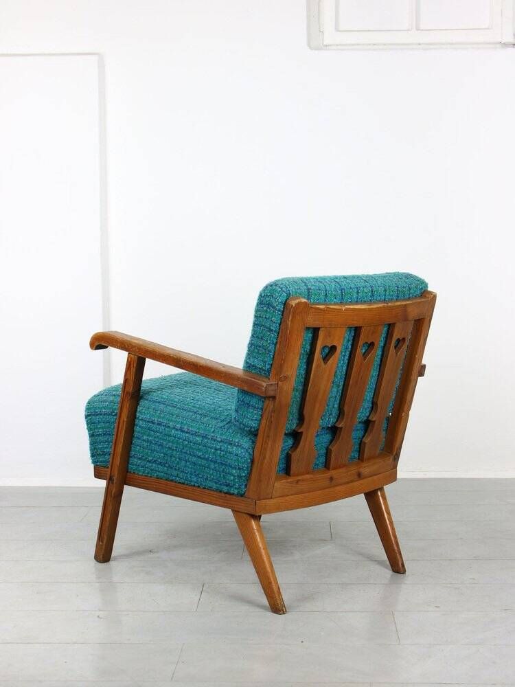 Fauteuil danois bleu des années 50