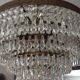 Chandelier cascading crystal and bronze tassels