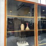 Mahey bookcase in elm and XXL brass