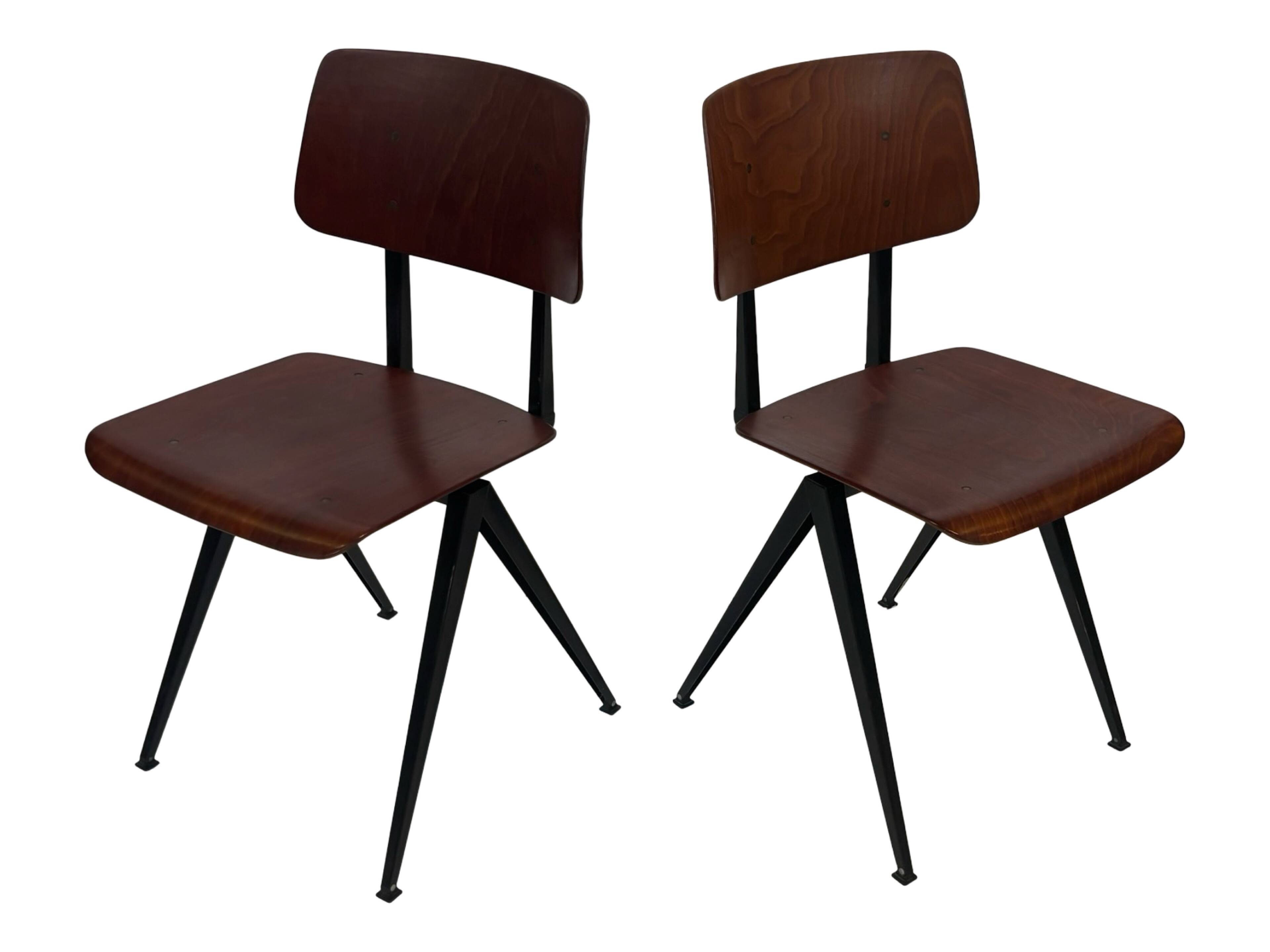Set of 4 vintage school chairs Galvanitas S16 Netherlands Design
