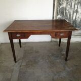 Bureau chêne, 2 tiroirs.