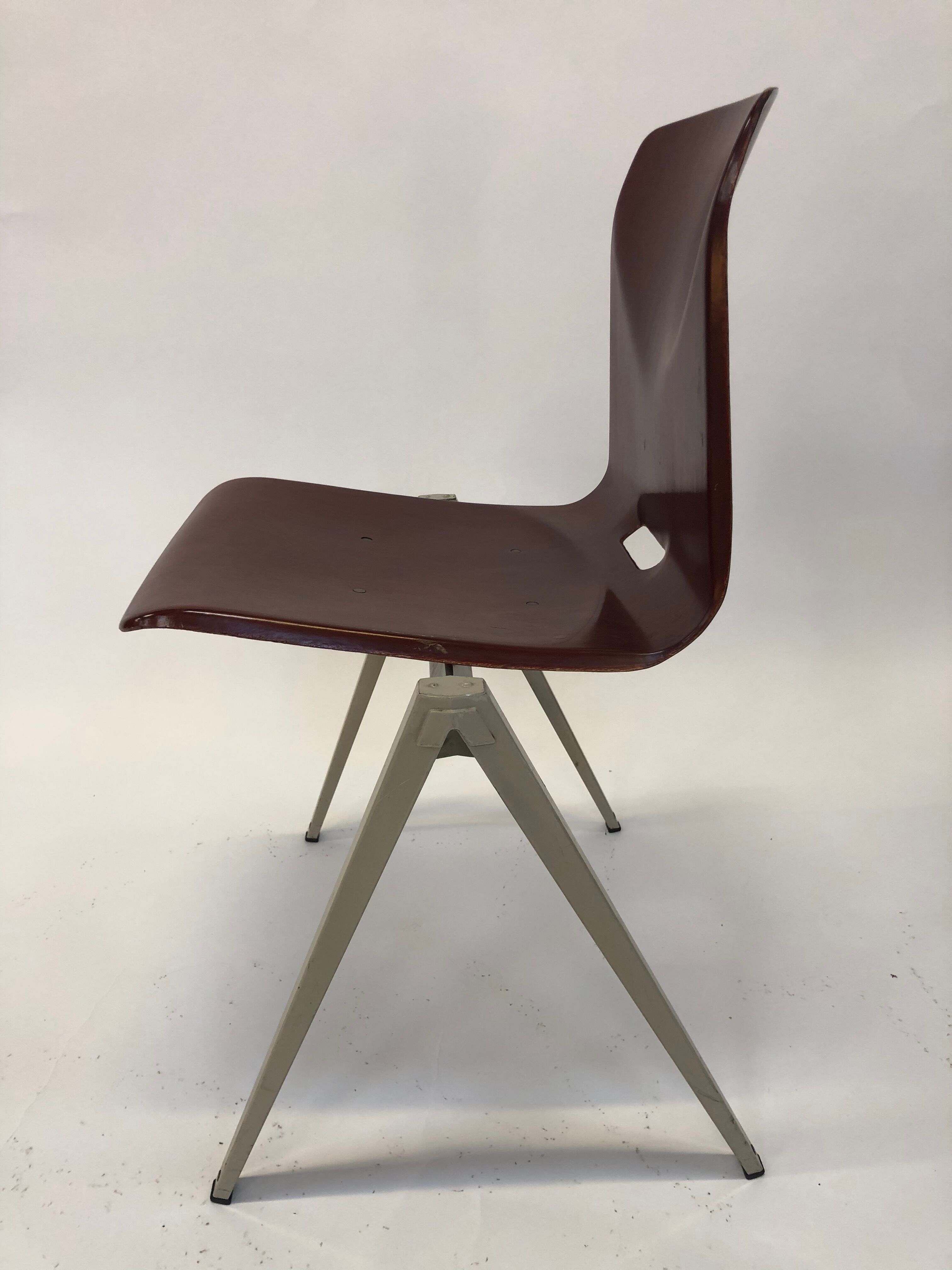 Lot of 4 vintage chairs Galvanitas S22 in the Netherlands