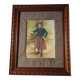 Framed Militaria 1932 large portrait of a Tunisian sharpshooter signed 66 cm X 55 cm