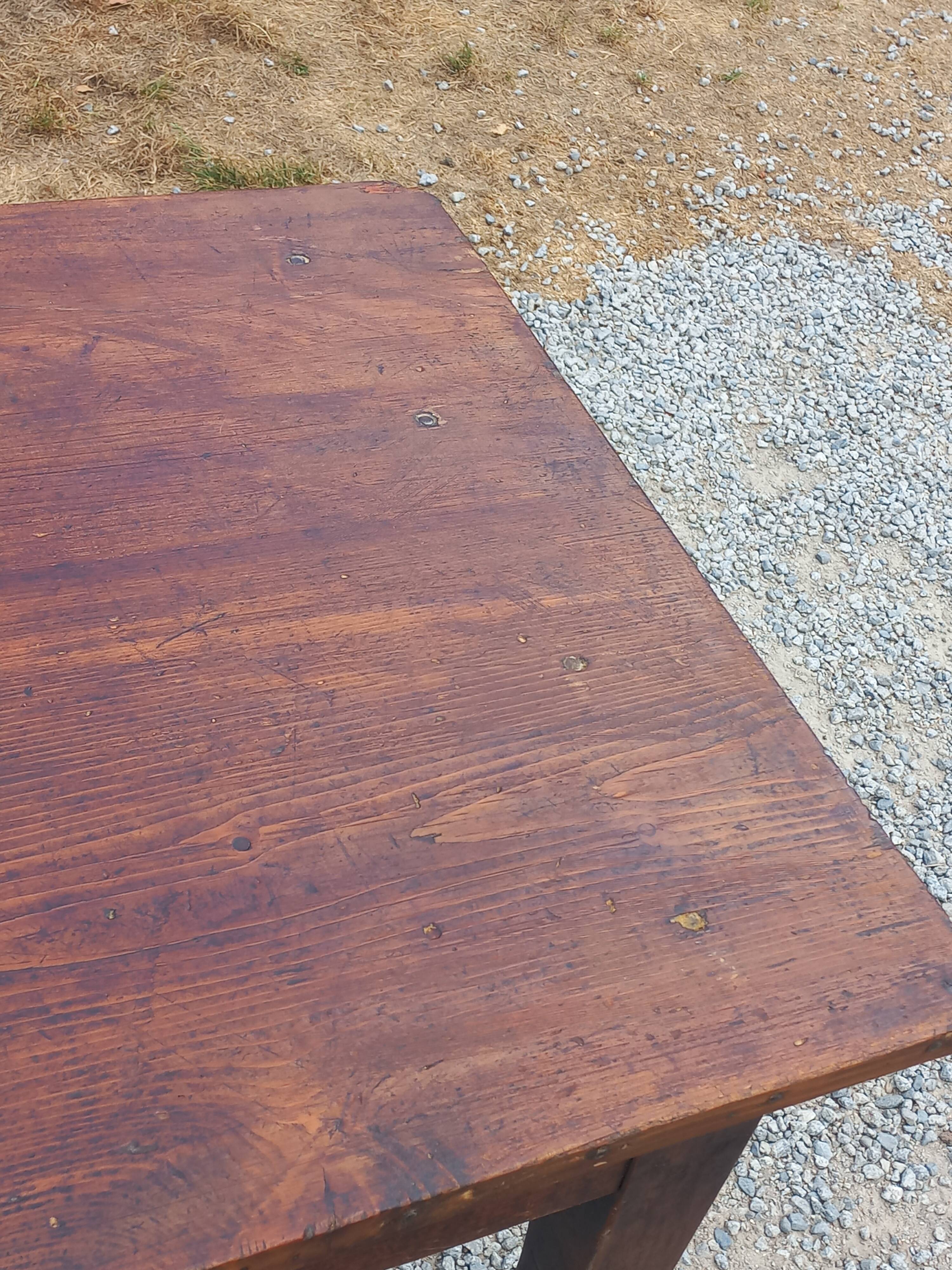 19th century farmhouse table with spindle legs, 225cm