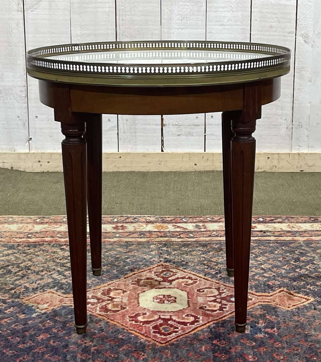 Louis XVI style bouillotte pedestal table from the 1950s