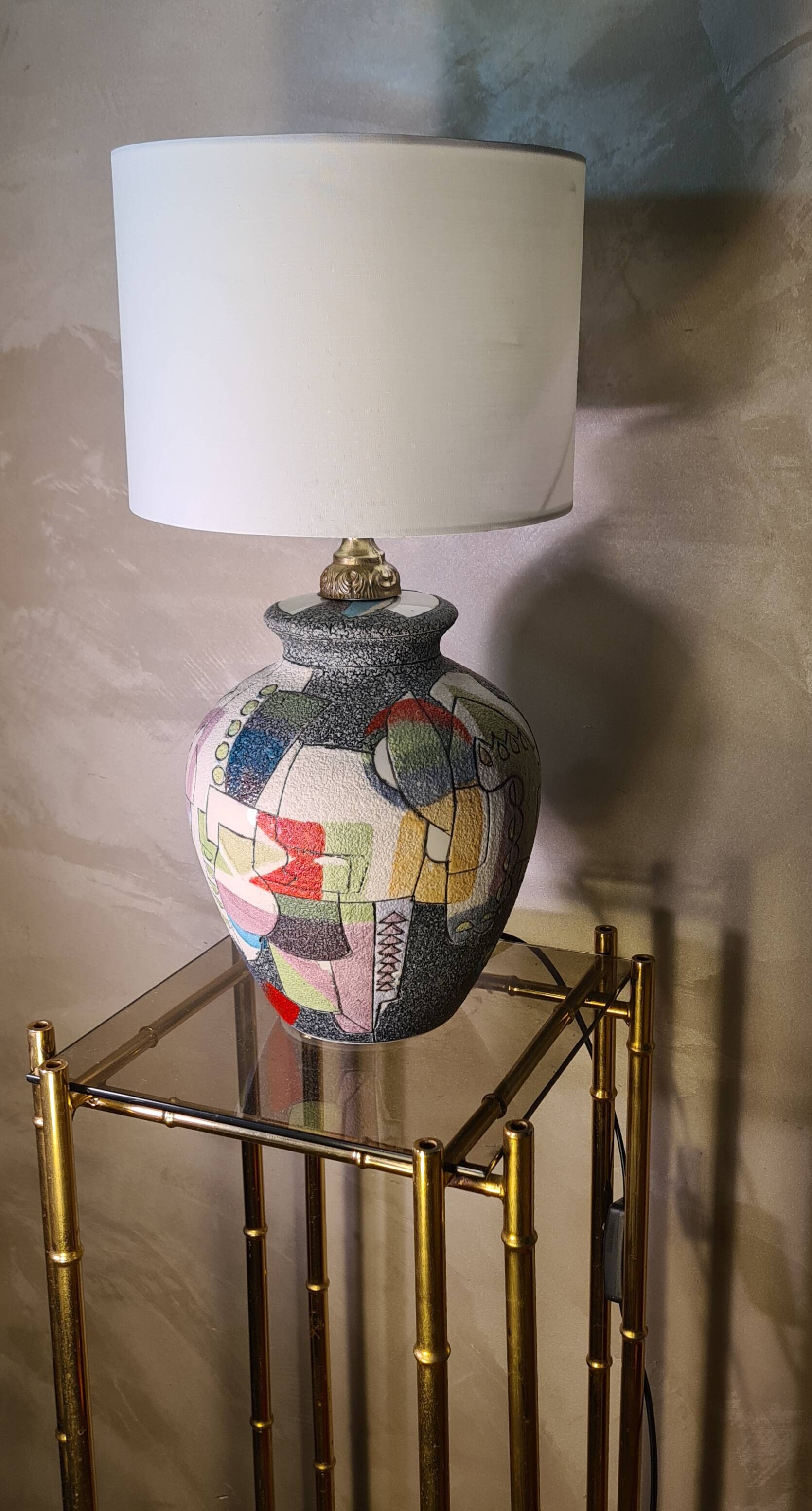 Ceramic lamp geometric cubism pablo style 45x22